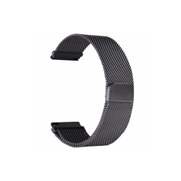 Gpack Oppo Watch 46 mm Hasır Metal Örgülü Ayarlanabilir Siyah Kordon