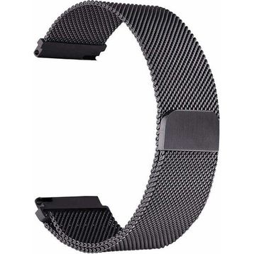 Gpack Oppo Watch 46 mm Hasır Metal Örgülü Ayarlanabilir Siyah Kordon