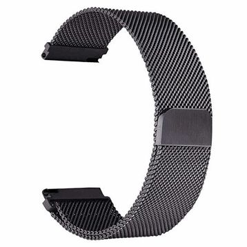 Gpack Oppo Watch 46 mm Hasır Metal Örgülü Ayarlanabilir Siyah Kordon