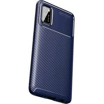 Gpack Samsung Galaxy A02S Negro Karbon Dizayn Silikon Lacivert Cep Telefonu Kılıfı