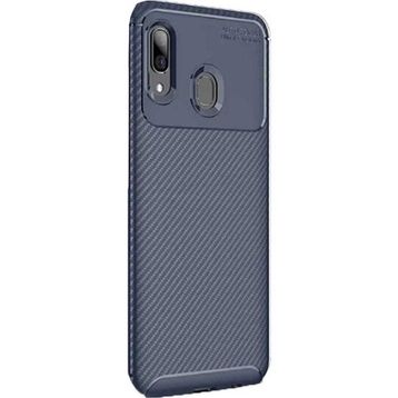 Gpack Samsung Galaxy A10s Negro Karbon Dizayn Lacivert Silikon Kılıf