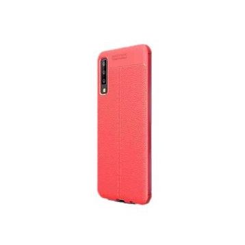 Gpack Samsung Galaxy A50 Niss Deri Görünümlü Kırmızı Silikon Kılıf