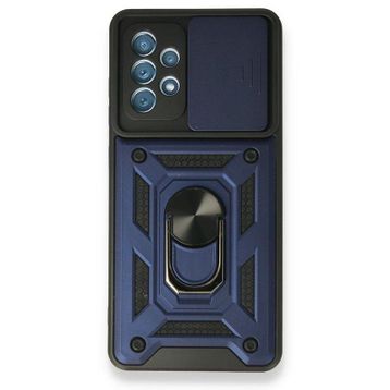Gpack Samsung Galaxy A72 Tank Aramid Sürgülü Vega Yüzüklü Lacivert Kılıf