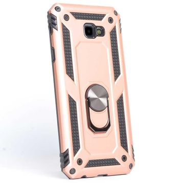 Gpack Samsung Galaxy J4 Plus Vega Yüzüklü Mıknatıslı Nano Glass Bronz Kılıf