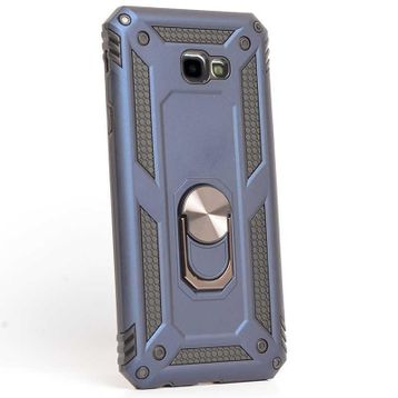 Gpack Samsung Galaxy J4 Plus Vega Yüzüklü Mıknatıslı Nano Glass Lacivert Kılıf