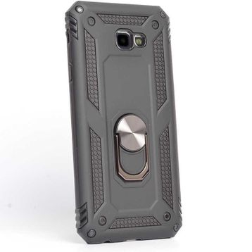 Gpack Samsung Galaxy J4 Plus Vega Yüzüklü Mıknatıslı Nano Glass Siyah Kılıf