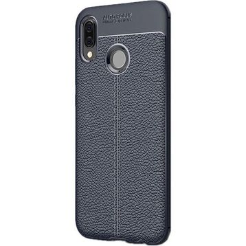Gpack Samsung Galaxy M30 Niss Deri Görünümlü Lacivert Silikon Kılıf