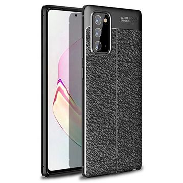 Gpack Samsung Galaxy Note 20 Niss Silikon Deri Görünümlü Siyah Kılıf