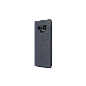 Gpack Samsung Galaxy Note 9 Niss Deri Görünüm Lacivert Silikon Kılıf