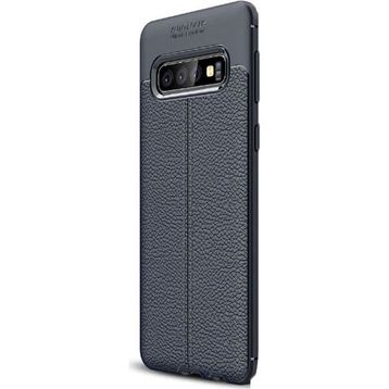 Gpack Samsung Galaxy S10E Niss Deri Görünümlü Lacivert Silikon Kılıf