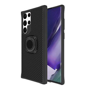 Gpack Samsung Galaxy S22 Ultra Timo Hybird Sert Silikon Yüzüklü Mıknatıslı Siyah Kılıf
