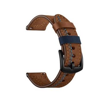 Gpack Samsung Galaxy Watch 3 45 mm Nubuk Deri Görünüm Dikişli KRD 19 Kahverengi Kordon