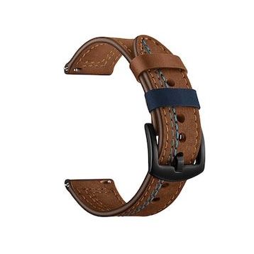 Gpack Samsung Galaxy Watch 3 45 mm Nubuk Deri Görünüm Dikişli KRD 19 Kahverengi Kordon