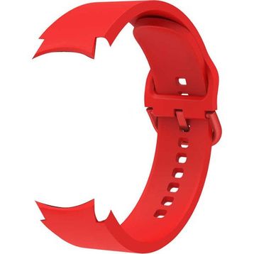 Gpack Samsung Galaxy Watch 4 44 mm Model Uyumlu Kancalı Silikon KRD 50 Kırmızı Kordon