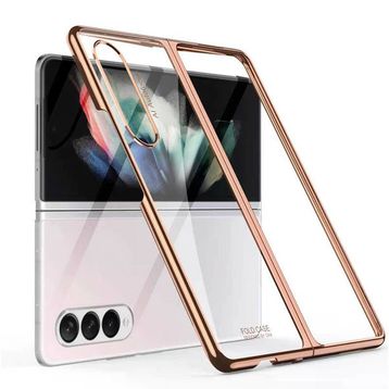 Gpack Samsung Galaxy Z Fold 3 Renkli Sert Koruma Siyah Kılıf