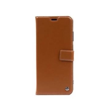 Gpack Tecno Camon 18 Kar Delüx Cüzdan Kartvizitli Standlı Kopçalı Kahverengi Kılıf