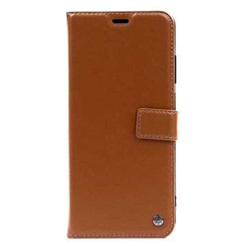 Gpack Vivo Y15S Kar Delüx Cüzdan Kartvizitli Standlı Kopçalı Kahverengi Kılıf
