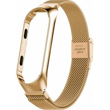 Gpack Xiaomi Mi Band 5 Clipsli Hasır Metal KRD 06 Gold Kordon
