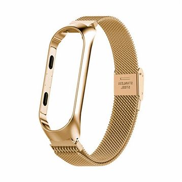 Gpack Xiaomi Mi Band 5 Clipsli Hasır Metal KRD 06 Gold Kordon