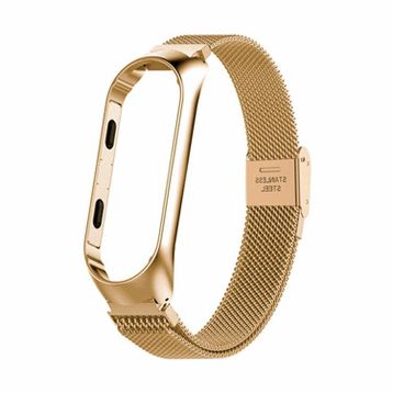 Gpack Xiaomi Mi Band 5 Clipsli Hasır Metal KRD 06 Gold Kordon