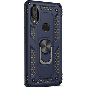 Gpack Xiaomi Redmi 7 Çift Katmanlı Tank Yüzüklü Mıknatıslı Vega Kapak Nano Glass Lacivert Cep Telefonu Kılıf