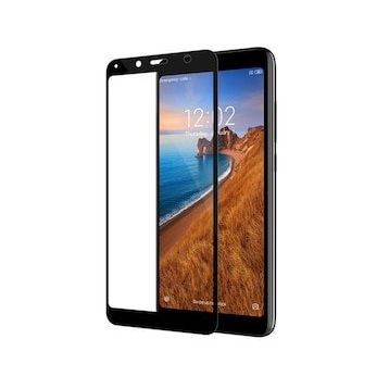 Gpack Xiaomi Redmi 7A Siyah Tam Koruma Full Kapatan Cam Ekran Koruyucu