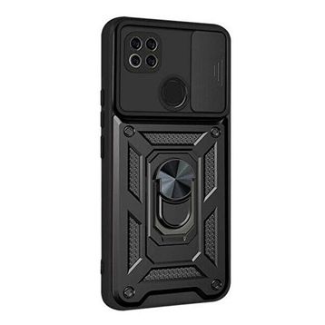 Gpack Xiaomi Redmi 9C Tank Aramid Sürgülü Vega Yüzüklü Siyah Kılıf