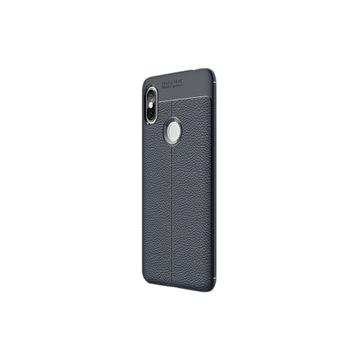 Gpack Xiaomi Redmi S2 Niss Deri Dokumalı Koruyucu Lacivert Silikon Kılıf