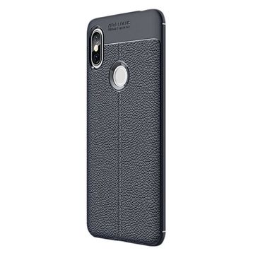 Gpack Xiaomi Redmi S2 Niss Deri Dokumalı Koruyucu Lacivert Silikon Kılıf