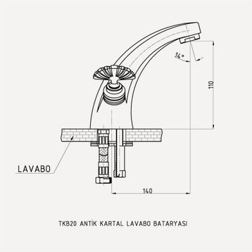 GPD Antik Gövde Kartal Lavabo Bataryası