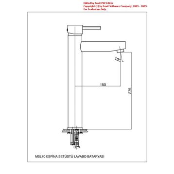 GPD MSL70 Espina Set Üstü Lavabo Bataryası