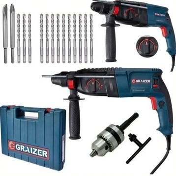 Graizer Alman 3000 W Kırıcı Delici 5.0 Joul SJS Metal Dişli 15 Uç Şanzuman Darbeli Matkap
