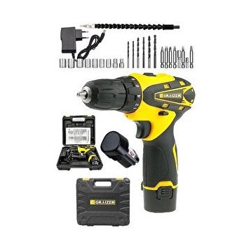 Graizer Alman 32 V SJS Çift Metal Şanzuman Çift Akülü 24 Parça Sarı Şarjlı Vidalama Matkap