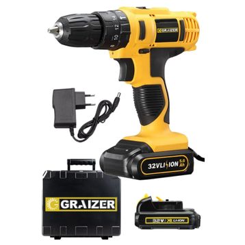 Graizer EKC-000032 32 V 5 Ah Darbeli Çift Akülü Şarjlı Vidalama Matkap
