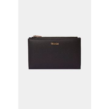 Grande 2804 Hakiki Gerçek Deri Çıtçıtlı Fermuarlı Flother Siyah Kadın Cüzdan
