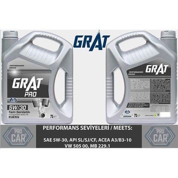 Grat 5W-30 Tam Sentetik Apı Sl/cf 7 lt Motor Yağı