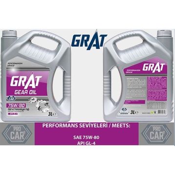 Grat GL-4 75W80 3 lt Yarı Sentetik Şanzıman Yağı
