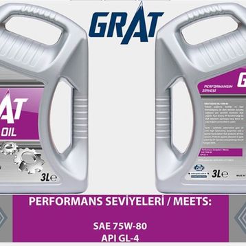 Grat GL-4 75W80 3 lt Yarı Sentetik Şanzıman Yağı