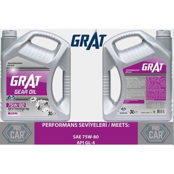 Grat GL-4 75W80 3 lt Yarı Sentetik Şanzıman Yağı