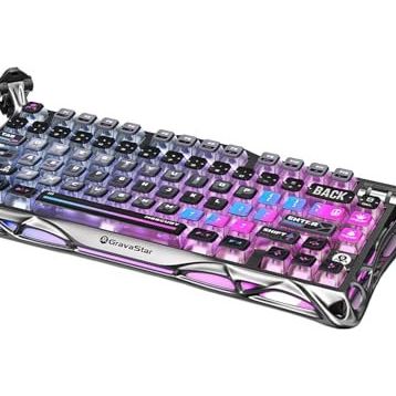 GravaStar Mercury K1 Pro RGB Kablosuz Mekanik Alüminyum Çerçeveli İngilizce Q Special Edition Cyberpunk Gaming Klavye