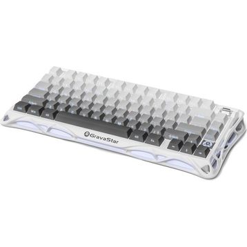 GravaStar Mercury K1 RGB Kablosuz Mekanik Alüminyum Çerçeveli İngilizce Q Beyaz Gaming Klavye