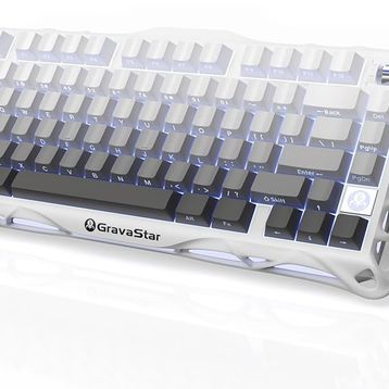 GravaStar Mercury K1 RGB Kablosuz Mekanik Alüminyum Çerçeveli İngilizce Q Beyaz Gaming Klavye