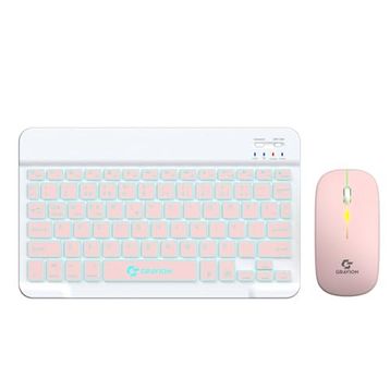 Gravion KM-BT35 Pembe Kablosuz Klavye Mouse Seti