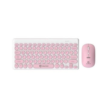Gravion KM-BT37 Pembe Kablosuz Klavye Mouse Seti