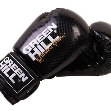 Green Hill Panther Carbon Siyah Deri Boks ve Kick-Boks Eldiveni