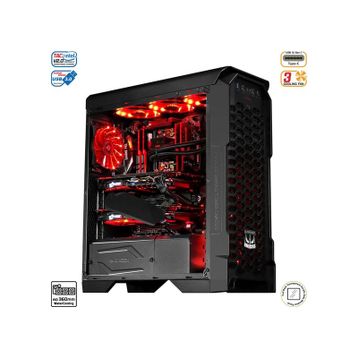 Green Striker Midtower 3x120 mm Fan Siyah 6x120 mm Fan Desteği Bilgisayar Kasası