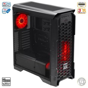Green Striker Midtower 3x120 mm Fan Siyah 6x120 mm Fan Desteği Bilgisayar Kasası