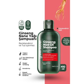 Greenlabel 400 ml Ginseng Nane Özlü Parabensiz Tuzsuz Kepek Karşıtı Bakım Onarım Şampuanı