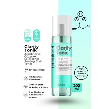 Greenlabel Clarity AHA & BHA 200 ml Gözenek Sıkılaştırıcı Tonik