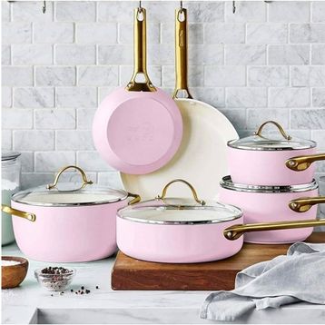 Greenpan CC005370-001 Pembe Padova 10 Parça Tencere Seti